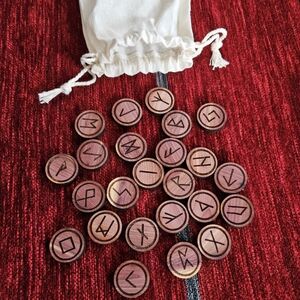 24 Elder Futhark Old Norse Runes Red Cedar